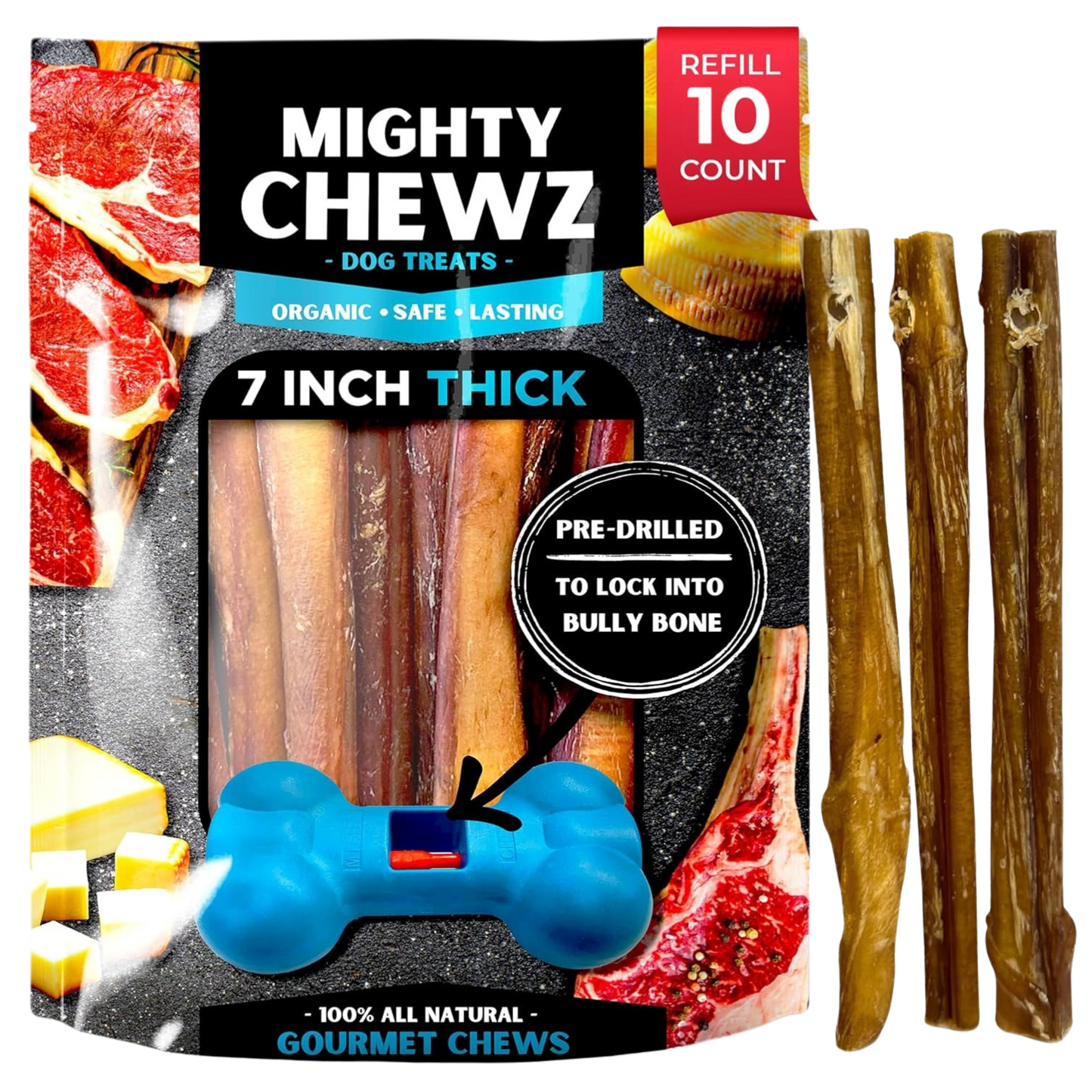 7" Thick Bully Sticks - Refill Pack-5