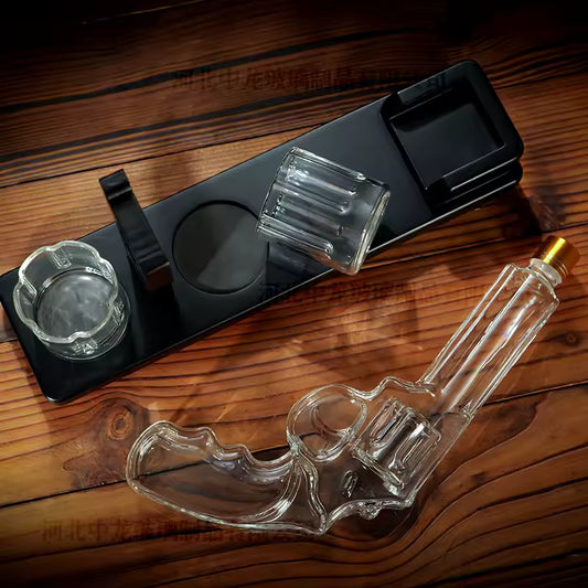 Creative Pistol-Shaped Glass Decanter Gun-Shaped Whiskey Set High Borosilicate Glass Sparkling Bottle