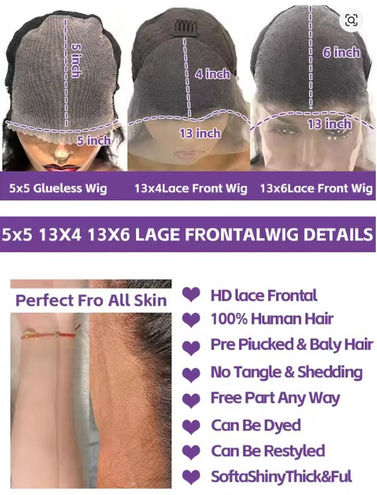 Wear And Go Glueless Wigs Body Wave Human Hair Wigs For Women