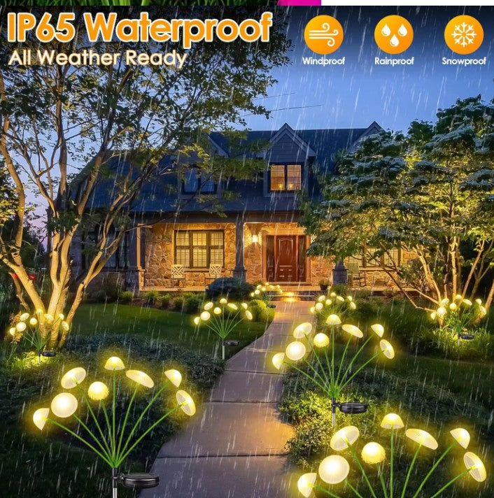 Solar Garden Lights Dual Mode LED Solar Mushroom Lights Waterproof Decor Yard Patio Pathway Jellyfish for Garden Ambiance
