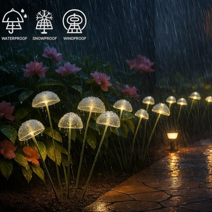 Solar Garden Lights Dual Mode LED Solar Mushroom Lights Waterproof Decor Yard Patio Pathway Jellyfish for Garden Ambiance