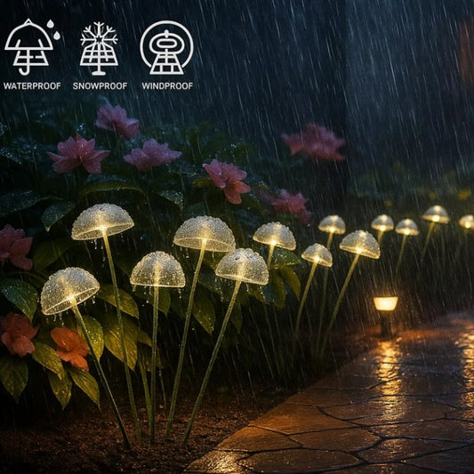 Solar Garden Lights Dual Mode LED Solar Mushroom Lights Waterproof Decor Yard Patio Pathway Jellyfish for Garden Ambiance