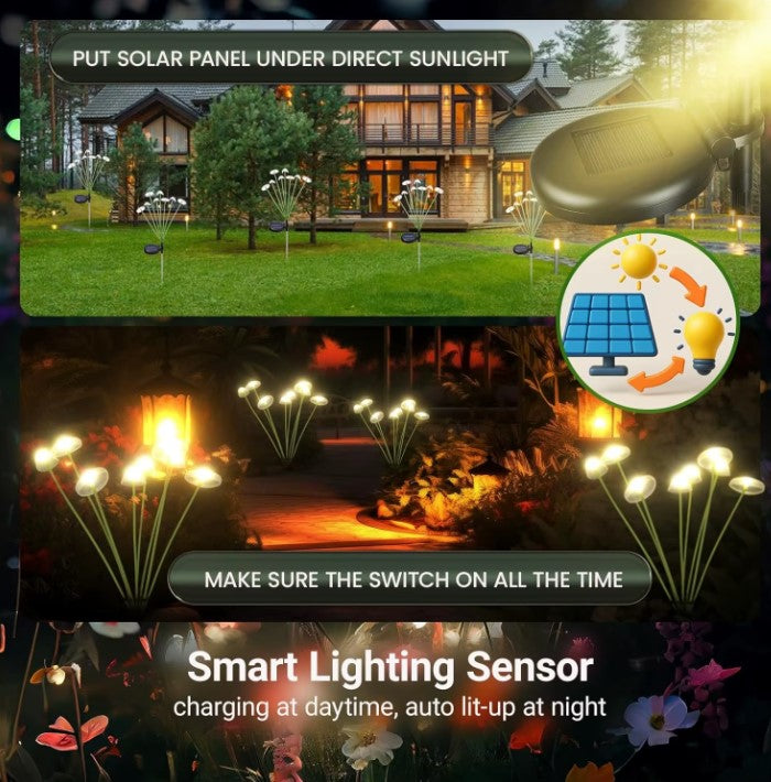 Solar Garden Lights Dual Mode LED Solar Mushroom Lights Waterproof Decor Yard Patio Pathway Jellyfish for Garden Ambiance