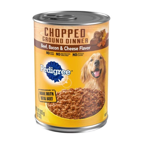 Pedigree Chunky Ground Dinner With Beef, Bacon &amp; Cheese Canned Dog Food