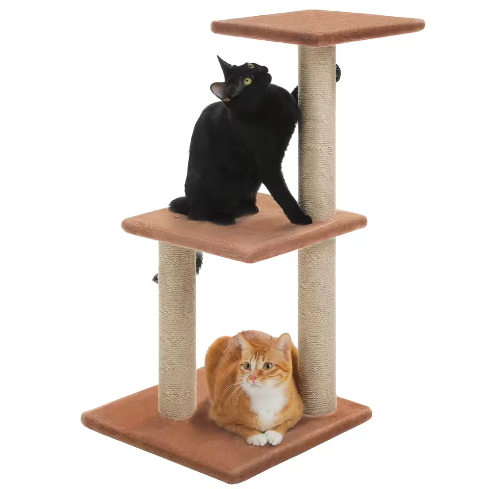 Cat tree Cat Tower for Indoor Cats 2 Styles Cat Activity Tree with Cat Scratching Posts Big Hammock and Removable Top Perch Grey