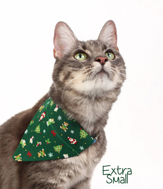 Christmas Icons on Green Pet Scarf