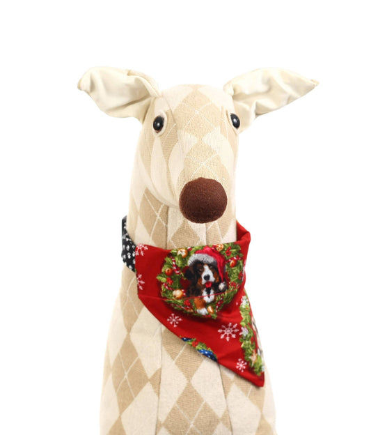 Christmas Dogs on Red Pet Scarf