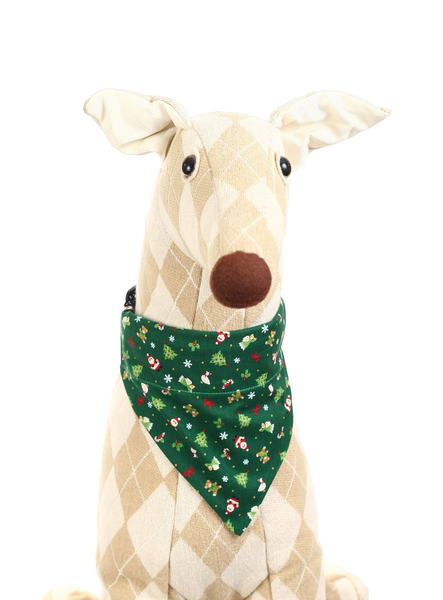 Christmas Icons on Green Pet Scarf