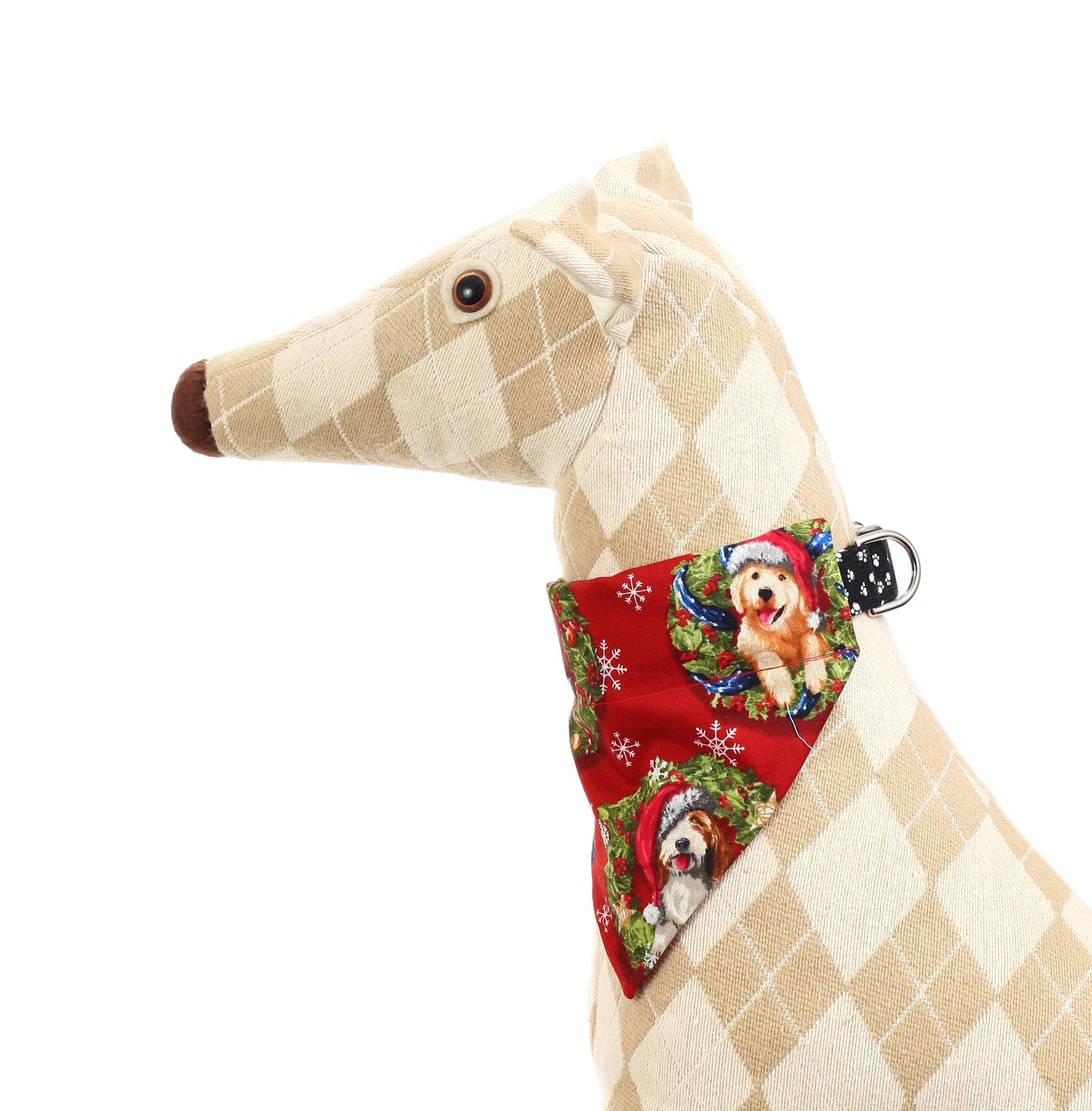 Christmas Dogs on Red Pet Scarf
